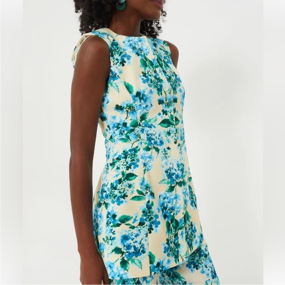 TUCKERNUCK Waters Edge Hydrangea Rhoda Tunic Top Blue Size 4 NEW - Picture 14 of 14